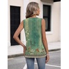 Zeagoo Womens Tank Tops 2026 Sleeveless Pleated V Neck Loose Fit Summer Clothes Flowy Boho Shirts(Floral Mz839)