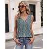 Zeagoo Womens Tank Tops 2026 Sleeveless Pleated V Neck Loose Fit Summer Clothes Flowy Boho Shirts(Floral Pa236)