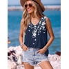 Zeagoo Womens Tank Tops 2026 Sleeveless Pleated V Neck Loose Fit Summer Clothes Flowy Boho Shirts(Floral Sf103)
