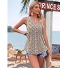 Zeagoo Womens Tank Tops 2026 Sleeveless Pleated V Neck Loose Fit Summer Clothes Flowy Boho Shirts(Floral Xh498)