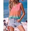 Zeagoo Womens Tank Tops 2026 Sleeveless Pleated V Neck Loose Fit Summer Clothes Flowy Boho Shirts(Ombre Jb218)