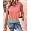 Zeagoo Womens Tank Tops 2026 Sleeveless Pleated V Neck Loose Fit Summer Clothes Flowy Boho Shirts(Ombre Jb218)