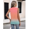 Zeagoo Womens Tank Tops 2026 Sleeveless Pleated V Neck Loose Fit Summer Clothes Flowy Boho Shirts(Ombre Jb218)