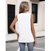 Zeagoo Womens Tank Tops 2026 Sleeveless Pleated V Neck Loose Fit Summer Clothes Flowy Boho Shirts(White)