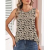 Zeagoo Womens Tank Tops 2026 Summer Pleated Scoop Neck Sleeveless Lace Crochet Boho Tops Dressy Casual Loose Fit Blouses(Beige Black Print)