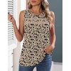 Zeagoo Womens Tank Tops 2026 Summer Pleated Scoop Neck Sleeveless Lace Crochet Boho Tops Dressy Casual Loose Fit Blouses(Beige Black Print)