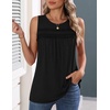 Zeagoo Womens Tank Tops 2026 Summer Pleated Scoop Neck Sleeveless Lace Crochet Boho Tops Dressy Casual Loose Fit Blouses(Black)