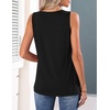 Zeagoo Womens Tank Tops 2026 Summer Pleated Scoop Neck Sleeveless Lace Crochet Boho Tops Dressy Casual Loose Fit Blouses(Black)
