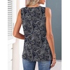 Zeagoo Womens Tank Tops 2026 Summer Pleated Scoop Neck Sleeveless Lace Crochet Boho Tops Dressy Casual Loose Fit Blouses(Black Boho Print)