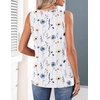 Zeagoo Womens Tank Tops 2026 Summer Pleated Scoop Neck Sleeveless Lace Crochet Boho Tops Dressy Casual Loose Fit Blouses(Blue Flower)