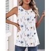 Zeagoo Womens Tank Tops 2026 Summer Pleated Scoop Neck Sleeveless Lace Crochet Boho Tops Dressy Casual Loose Fit Blouses(Blue Flower)
