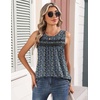 Zeagoo Womens Tank Tops 2026 Summer Pleated Scoop Neck Sleeveless Lace Crochet Boho Tops Dressy Casual Loose Fit Blouses(Blue Pink Green Black Flower)