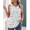 Zeagoo Womens Tank Tops 2026 Summer Pleated Scoop Neck Sleeveless Lace Crochet Boho Tops Dressy Casual Loose Fit Blouses(White Red Flower)