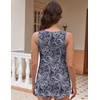 Zeagoo Womens Tank Tops Flowy Loose Fit Scoop Neck Casual Summer Tops Curvy Hem(Black Boho)