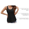Zeagoo Womens Tank Tops Flowy Loose Fit Scoop Neck Casual Summer Tops Curvy Hem(Black&blue)