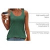 Zeagoo Womens Tank Tops Flowy Loose Fit Scoop Neck Casual Summer Tops Curvy Hem(Green)