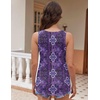 Zeagoo Womens Tank Tops Flowy Loose Fit Scoop Neck Casual Summer Tops Curvy Hem(Purple Boho Mz907)