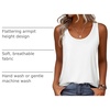 Zeagoo Womens Tank Tops Flowy Loose Fit Scoop Neck Casual Summer Tops Curvy Hem(White)