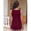 Zeagoo Womens Tank Tops Flowy Loose Fit Scoop Neck Casual Summer Tops Curvy Hem(Wine Red)