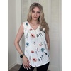 Zeagoo Womens Tank Tops Pleated V Neck Business Casual Sleeveless Shirts Trendy Dressy Textured Summer Work Blouse(Bf290 Floral)
