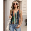 Zeagoo Womens Tank Tops Pleated V Neck Business Casual Sleeveless Shirts Trendy Dressy Textured Summer Work Blouse(Cx289 Striped)
