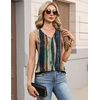 Zeagoo Womens Tank Tops Pleated V Neck Business Casual Sleeveless Shirts Trendy Dressy Textured Summer Work Blouse(Cx289 Striped)