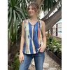 Zeagoo Womens Tank Tops Pleated V Neck Business Casual Sleeveless Shirts Trendy Dressy Textured Summer Work Blouse(Cx289 Striped)