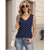Zeagoo Womens Tank Tops Pleated V Neck Business Casual Sleeveless Shirts Trendy Dressy Textured Summer Work Blouse(Jh379 Polka Dots)