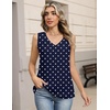 Zeagoo Womens Tank Tops Pleated V Neck Business Casual Sleeveless Shirts Trendy Dressy Textured Summer Work Blouse(Jh379 Polka Dots)
