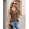 Zeagoo Womens Tank Tops Pleated V Neck Business Casual Sleeveless Shirts Trendy Dressy Textured Summer Work Blouse(Mz721 Boho)