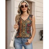 Zeagoo Womens Tank Tops Pleated V Neck Business Casual Sleeveless Shirts Trendy Dressy Textured Summer Work Blouse(Mz721 Boho)