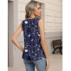 Zeagoo Womens Tank Tops Pleated V Neck Business Casual Sleeveless Shirts Trendy Dressy Textured Summer Work Blouse(Sf180 Flower)