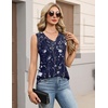 Zeagoo Womens Tank Tops Pleated V Neck Business Casual Sleeveless Shirts Trendy Dressy Textured Summer Work Blouse(Sf180 Flower)