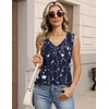 Zeagoo Womens Tank Tops Pleated V Neck Business Casual Sleeveless Shirts Trendy Dressy Textured Summer Work Blouse(Sf180 Flower)