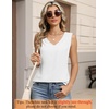 Zeagoo Womens Tank Tops Pleated V Neck Business Casual Sleeveless Shirts Trendy Dressy Textured Summer Work Blouse(White)