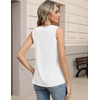 Zeagoo Womens Tank Tops Pleated V Neck Business Casual Sleeveless Shirts Trendy Dressy Textured Summer Work Blouse(White)