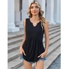 Zeagoo Womens Tank Tops Sleeveless Peplum V Neck Babydoll Casual Flowy Boho Beach Summer Shirts(Black)