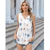 Zeagoo Womens Tank Tops Sleeveless Peplum V Neck Babydoll Casual Flowy Boho Beach Summer Shirts(Floral Bf290)