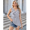 Zeagoo Womens Tank Tops Sleeveless Peplum V Neck Babydoll Casual Flowy Boho Beach Summer Shirts(Floral Dh62)