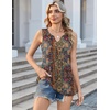 Zeagoo Womens Tank Tops Sleeveless Peplum V Neck Babydoll Casual Flowy Boho Beach Summer Shirts(Print Mz721)