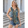 Zeagoo Womens Tank Tops Sleeveless Peplum V Neck Babydoll Casual Flowy Boho Beach Summer Shirts(Print Mz779)