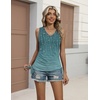 Zeagoo Womens Tank Tops Summer Ruched Top V Neck Sleeveless Drawstring Side Casual Trendy Shirts 2026(Floral Xh363)