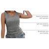 Zeagoo Womens Tank Tops Summer Ruched Top V Neck Sleeveless Drawstring Side Casual Trendy Shirts 2026(Grey)