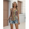 Zeagoo Womens Tank Tops Summer Ruched Top V Neck Sleeveless Drawstring Side Casual Trendy Shirts 2026(Pattern Mz721)
