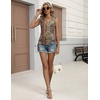 Zeagoo Womens Tank Tops Summer Ruched Top V Neck Sleeveless Drawstring Side Casual Trendy Shirts 2026(Pattern Mz721)