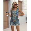 Zeagoo Womens Tank Tops Summer Ruched Top V Neck Sleeveless Drawstring Side Casual Trendy Shirts 2026(Pattern Mz779)