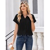 Zeagoo Womens Tops Short Sleeve Shirt Button Down V Neck Casual Blouse 2026(Black)