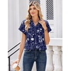 Zeagoo Womens Tops Short Sleeve Shirt Button Down V Neck Casual Blouse 2026(Floral Navy)