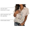 Zeagoo Womens Tops Short Sleeve Shirt Button Down V Neck Casual Blouse 2026(Flower Beige)