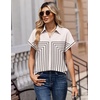 Zeagoo Womens Tops Short Sleeve Shirt Button Down V Neck Casual Blouse 2026(Multi)